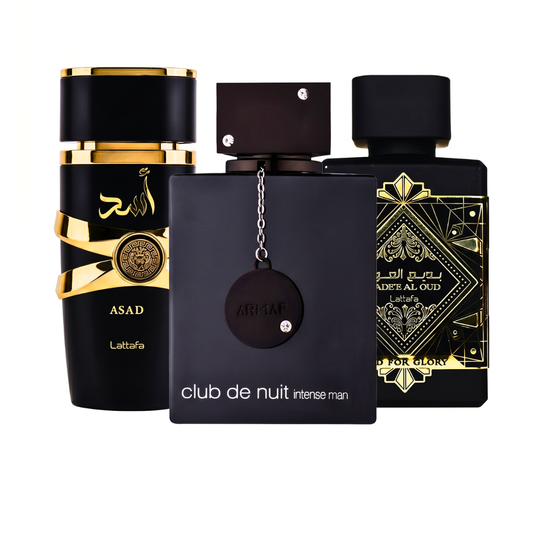 Sada 3 Parfémů | Club de Nuit Intense Man + Lattafa Asad + Oud for Glory 100 ml