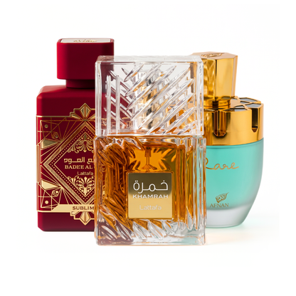 Sada 3 Parfémů | Khamrah + Bade'e Al Oud Sublime + Afnan Rare Tiffany 100 ml