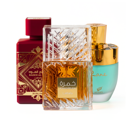 Sada 3 Parfémů | Khamrah + Bade'e Al Oud Sublime + Afnan Rare Tiffany 100 ml