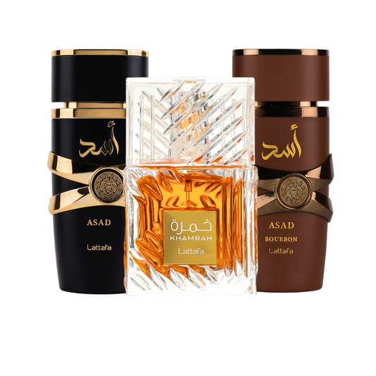 Sada 3 Parfémů | Lattafa Asad + Asad Bourbon + Khamrah 100 ml