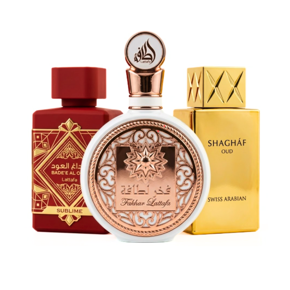Sada 3 Parfémů | Lattafa Sublime + Khamrah + Swiss Arabian Shaghaf Oud 100 ml